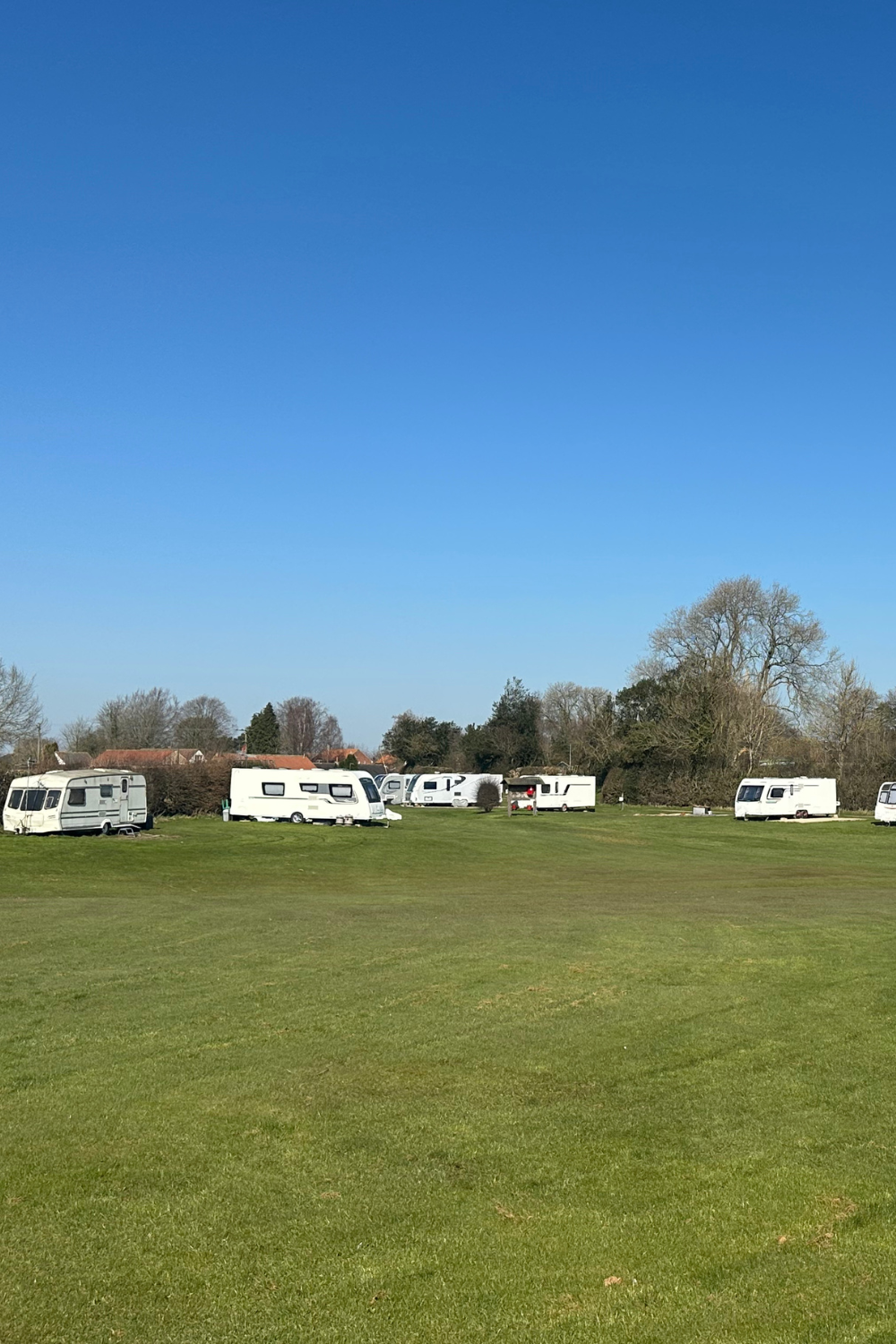 multiple caravans on a field