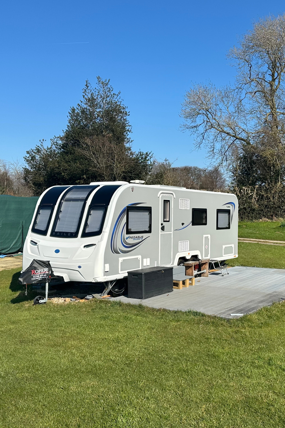 caravan parked up on a pitch