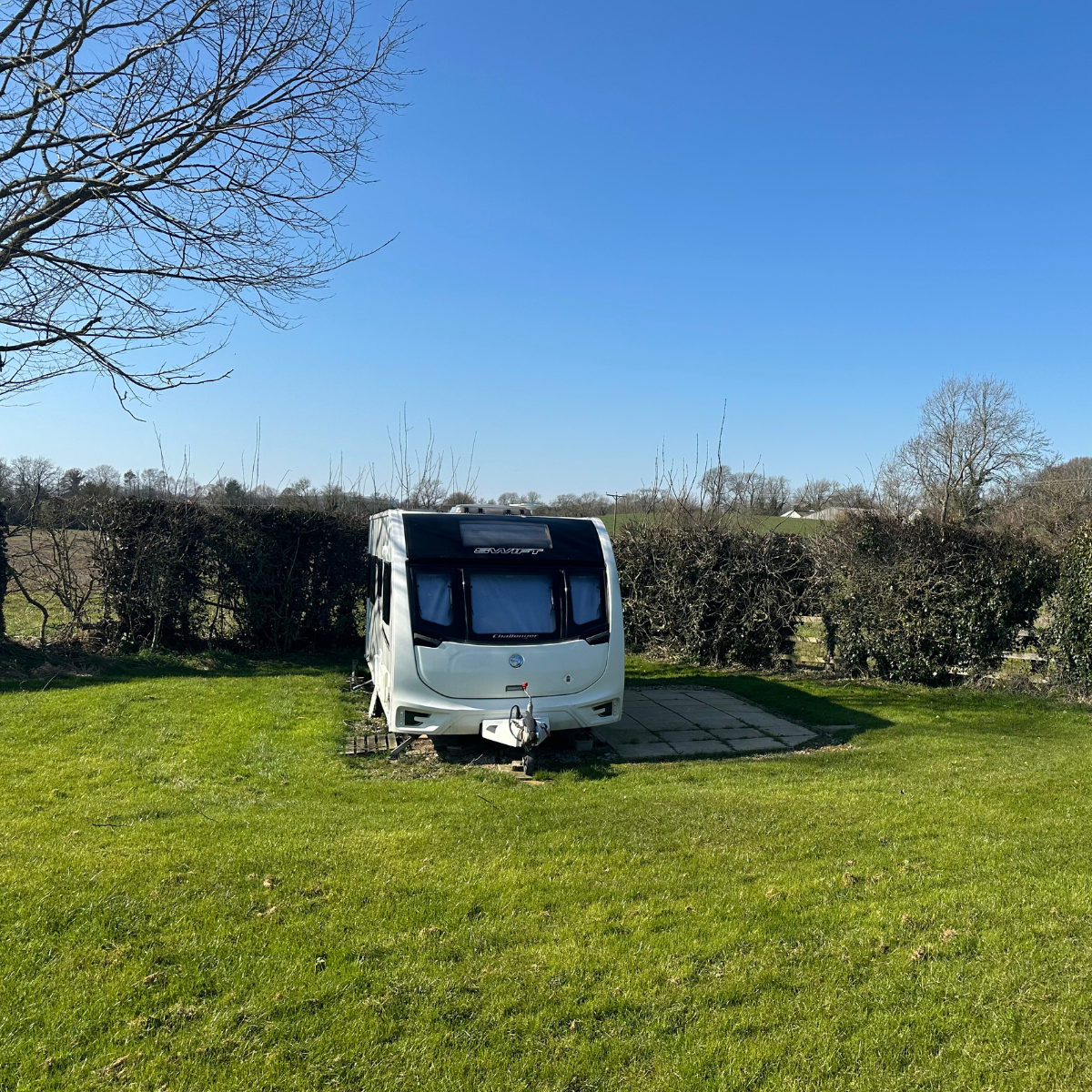 caravan on pitch